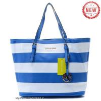 michael kors striped reizen medium blauw wit bakken Handtas Classic m28y0569